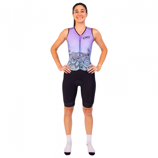 Trisuit mujer sin mangas para triatlón
