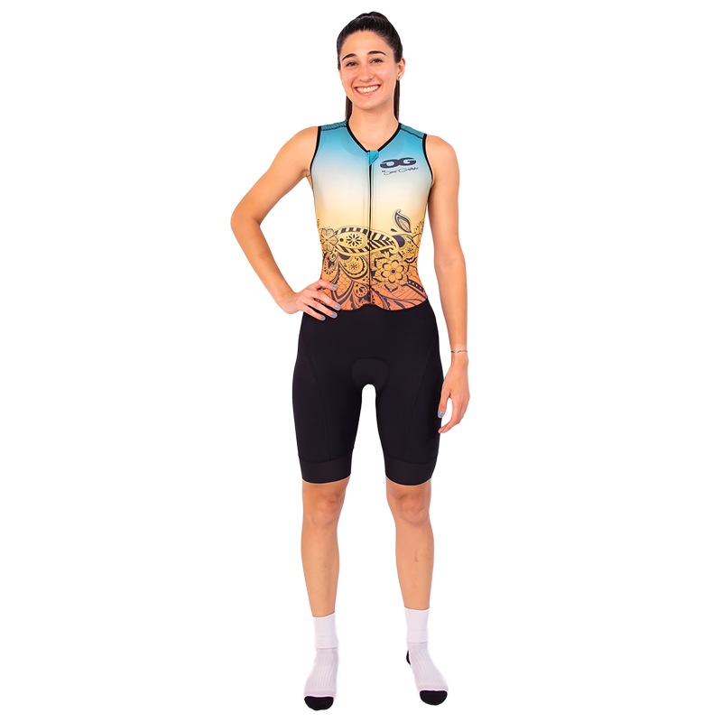 Trisuit mujer sin mangas para triatlón