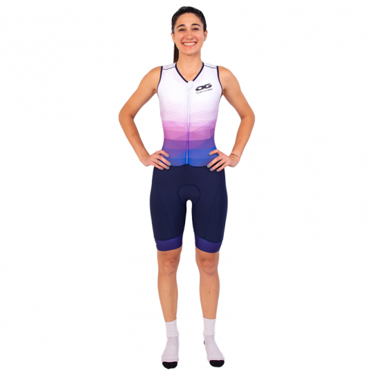 Trisuit mujer sin mangas para triatlón